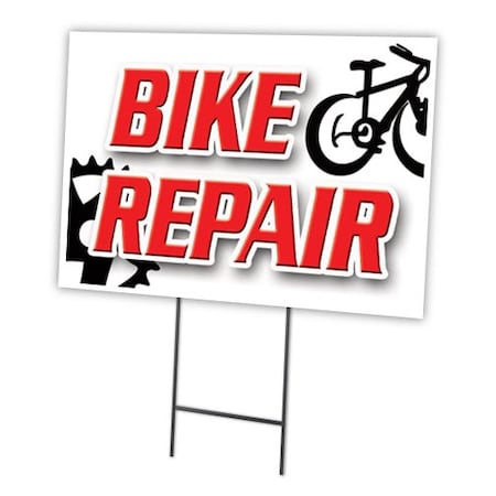 Bike Repair Yard Sign & Stake Outdoor Plastic Coroplast Window